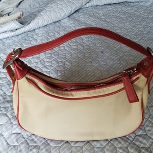 Small Vintage Coach Canvas Top Handle Purse